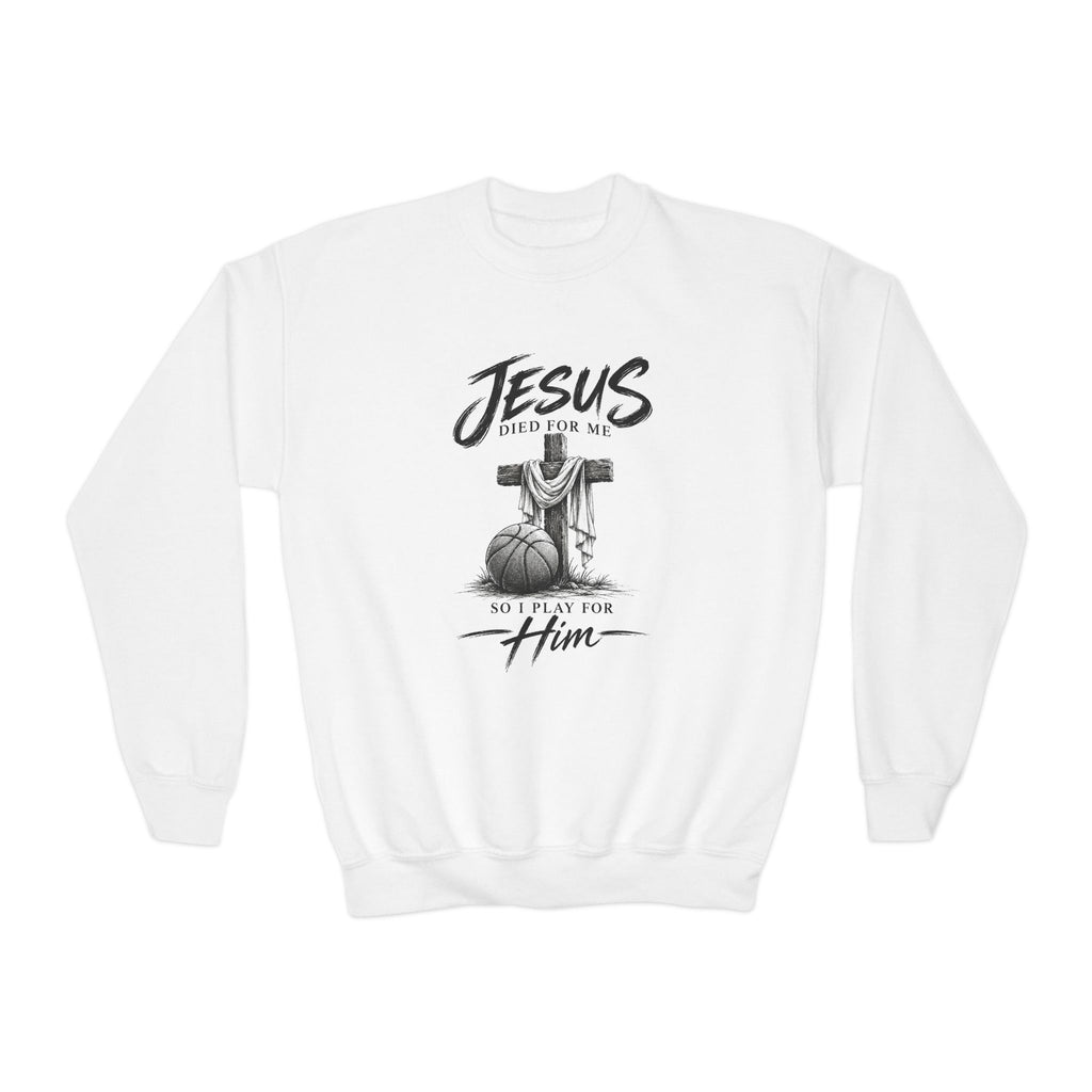 Play for Him Basketball Unisex Youth Crewneck