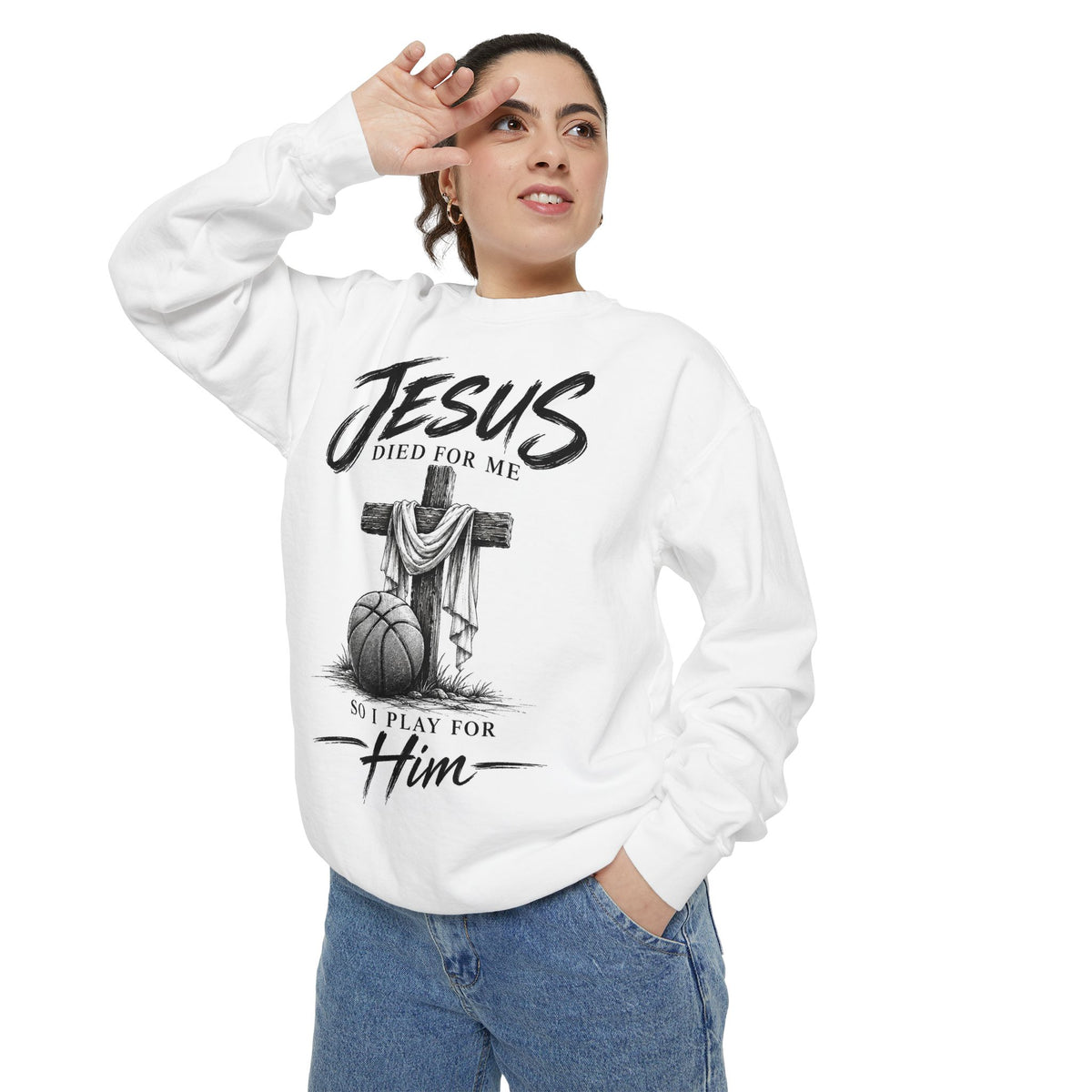 Play for Him Basketball Unisex Crewneck