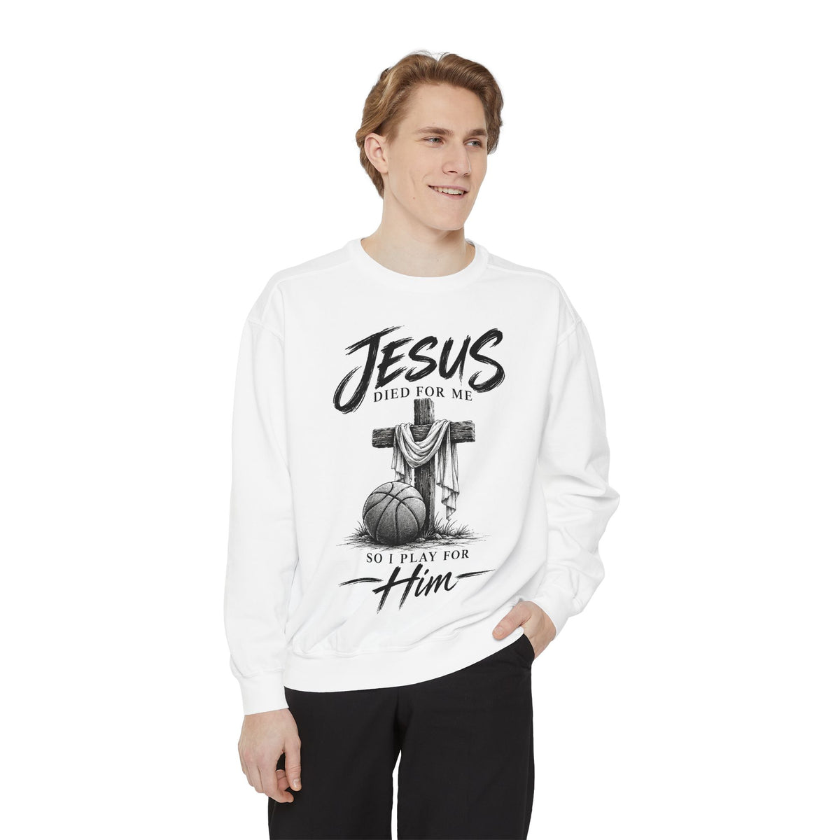 Play for Him Basketball Unisex Crewneck
