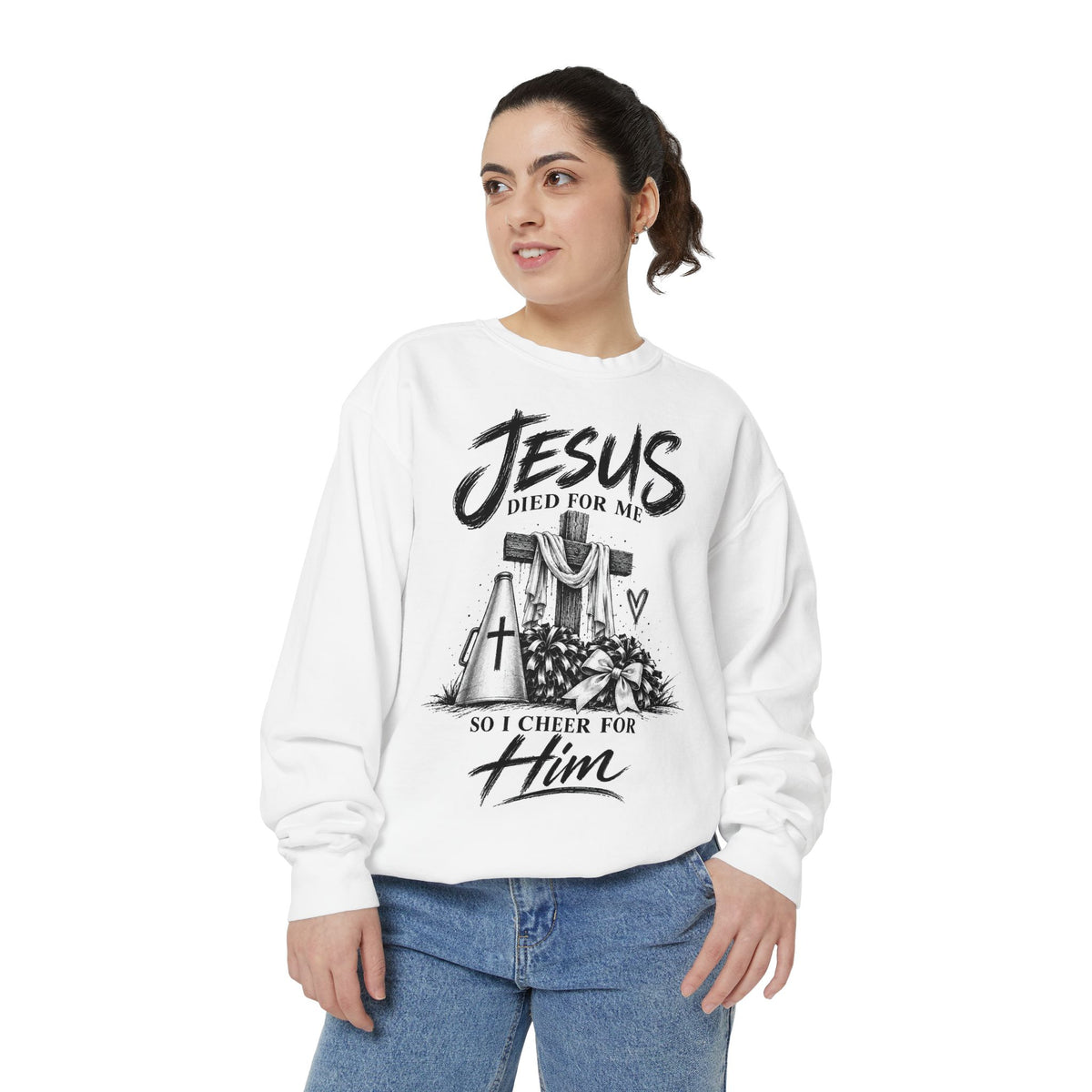Cheer for Him Cheerleading Crewneck